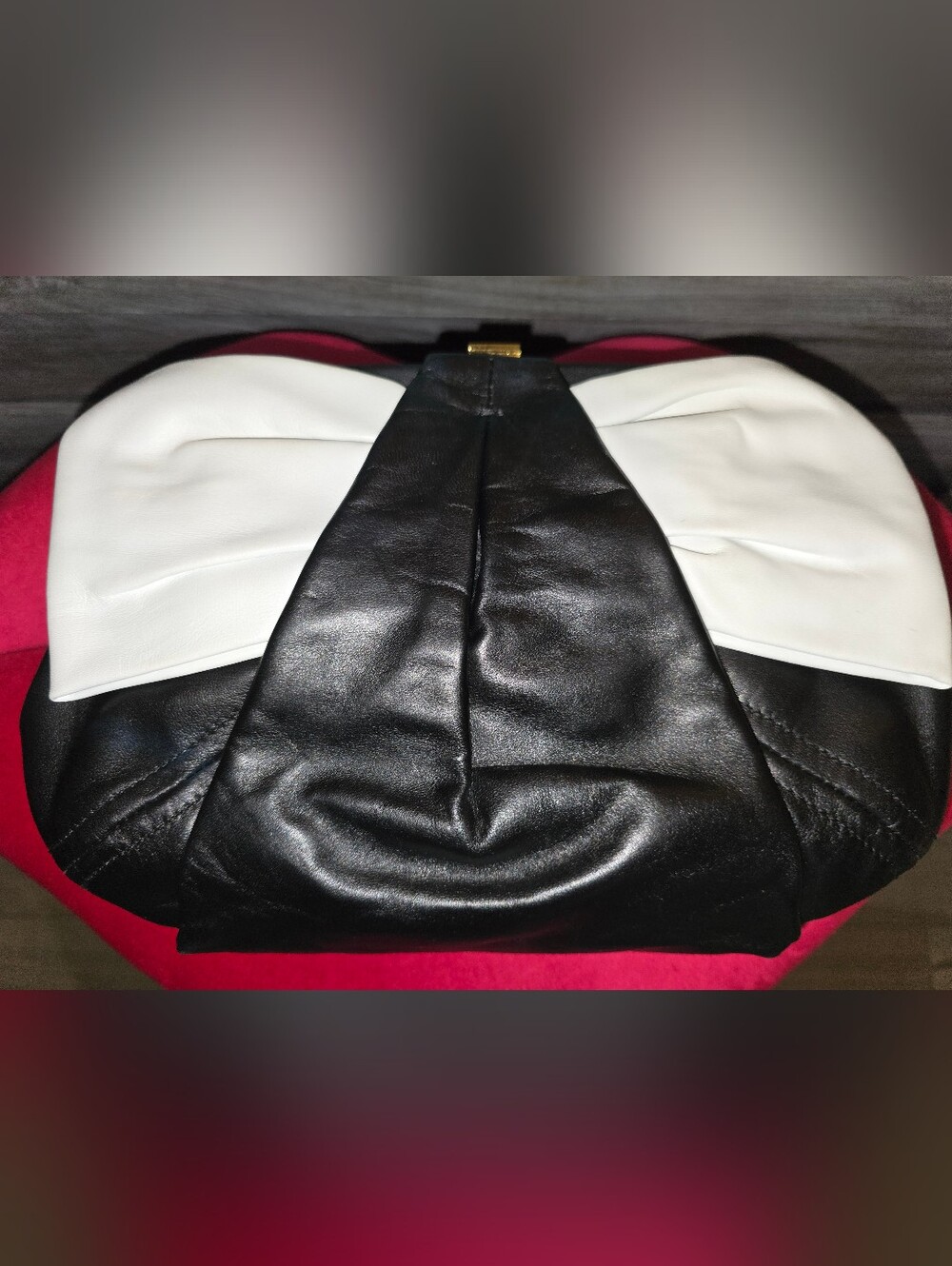 Moschino Women’s Black and White Bow Accent Bag